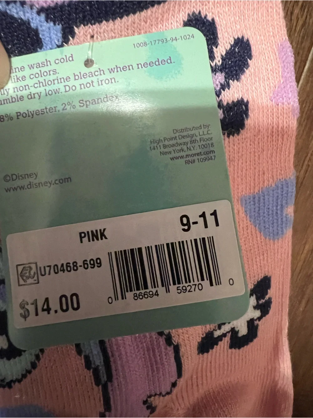 Lilo Stitch Women’s No Show Socks, Pack of 6 New with tags Shoe size 4-10